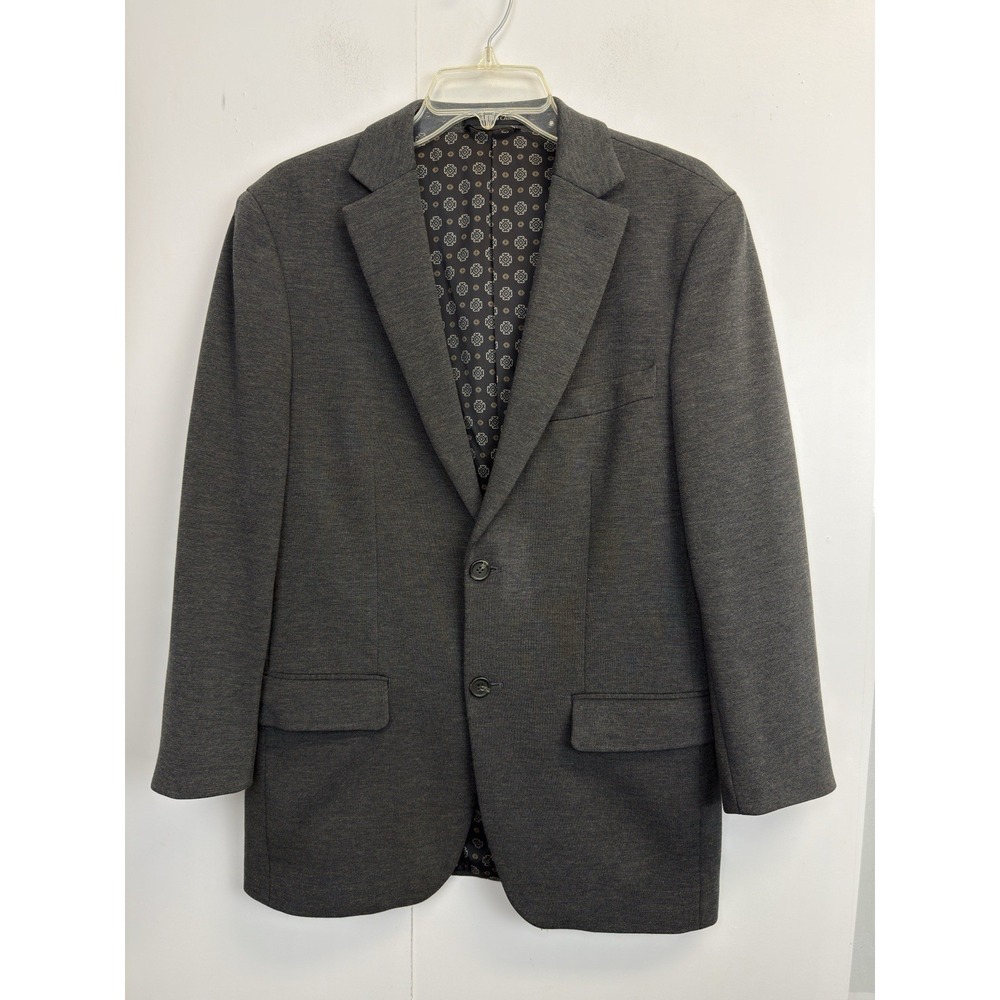 Chaps Men's 38R Stretch Knit Blazer Jacket Grey Sports Coat 2-Button